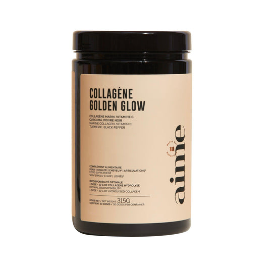 Aime Golden Glow – Turmeric & Black Pepper Collagen Powder