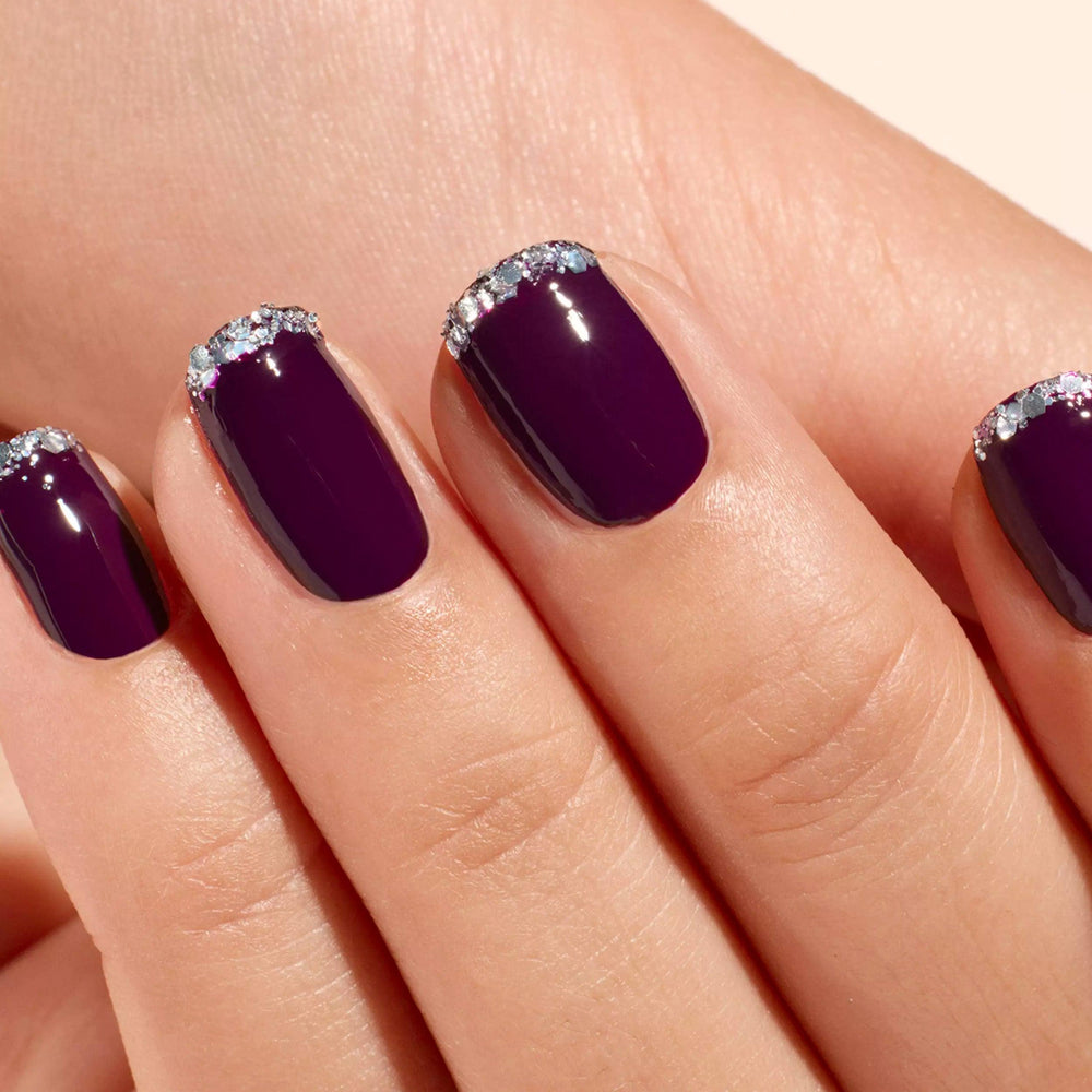 Indisponible - Duo sapin – Vernis Aubergine & Paillettes Silver