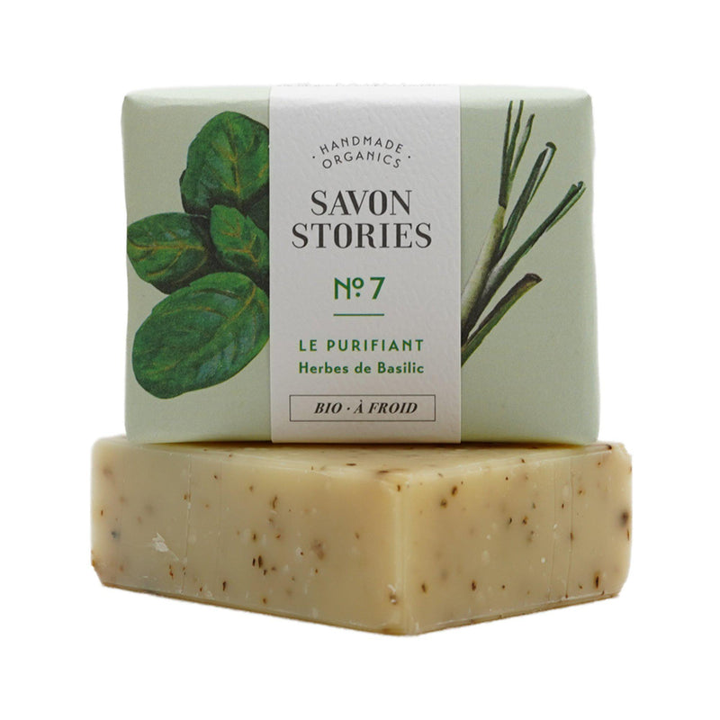 Savon N°7 Le Purifiant Herbes de Basilic Soap N°7 Purifying Basil Herbs - Savon Stories